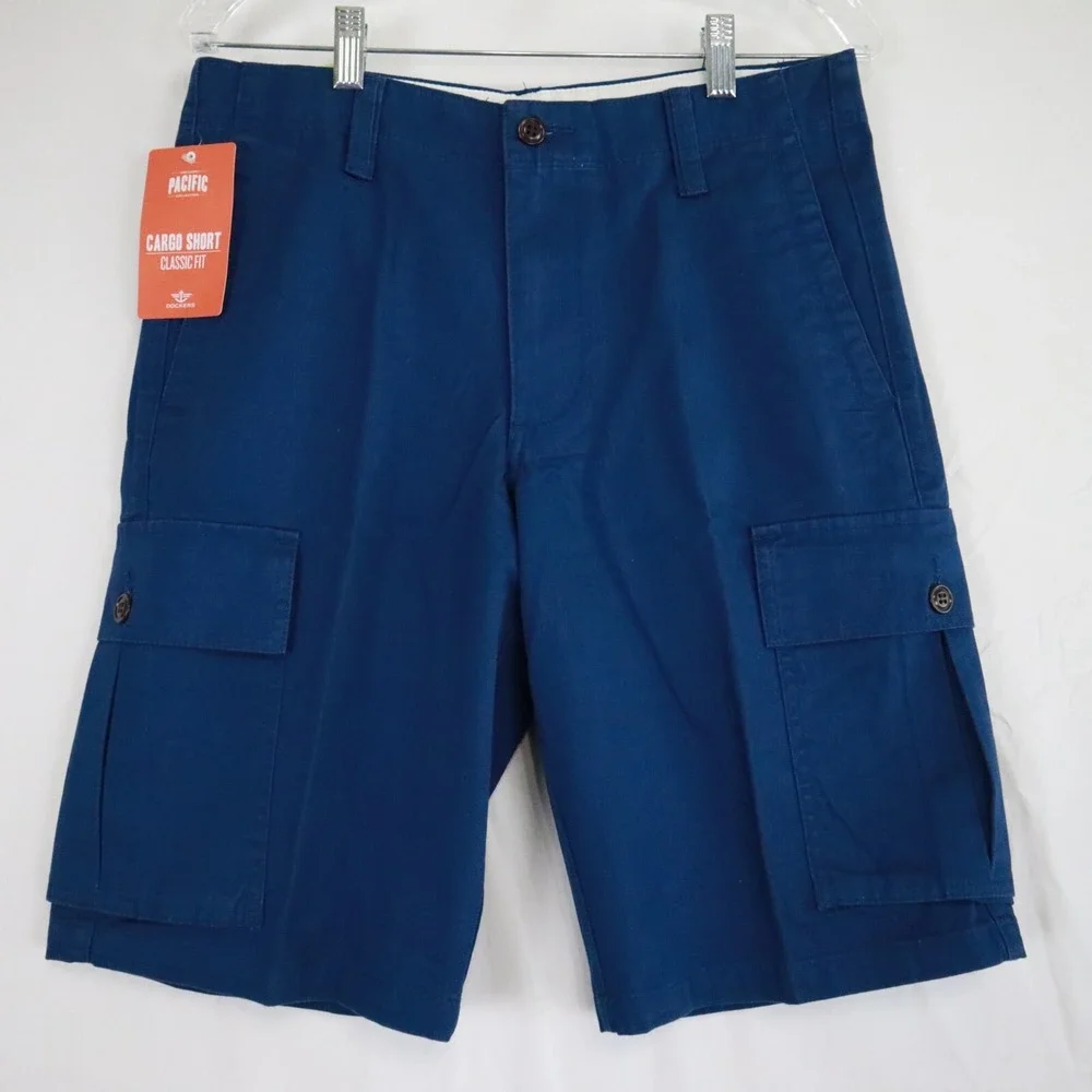Dockers‎ Shorts Mens 30 Pacific Classic Fit Cargo Outdoor Casual Cotton Blue NWT